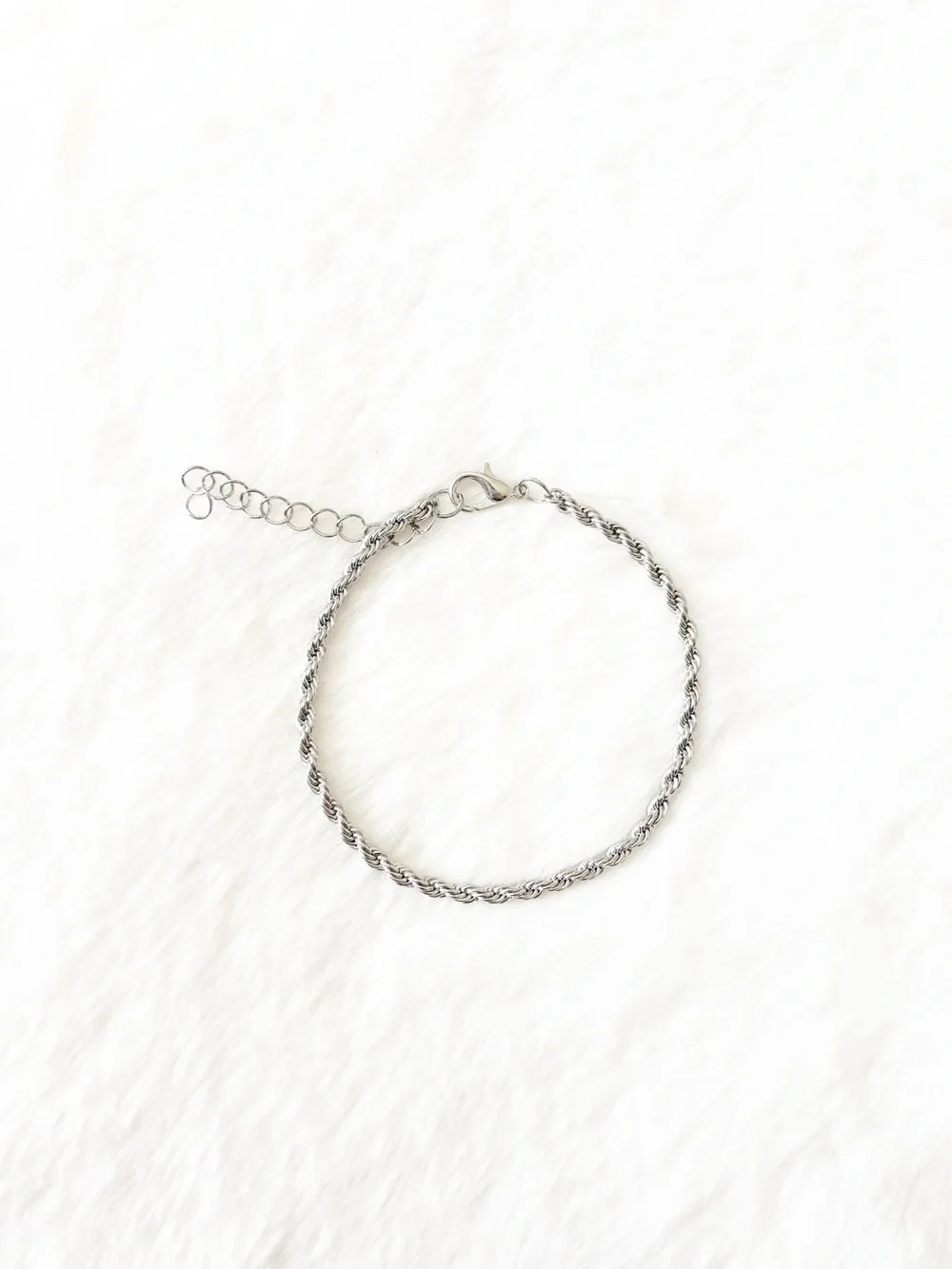 5/$15 🩷 MUST BUNDLE Silver Twisted Rope Bracelet - Women Jewelry